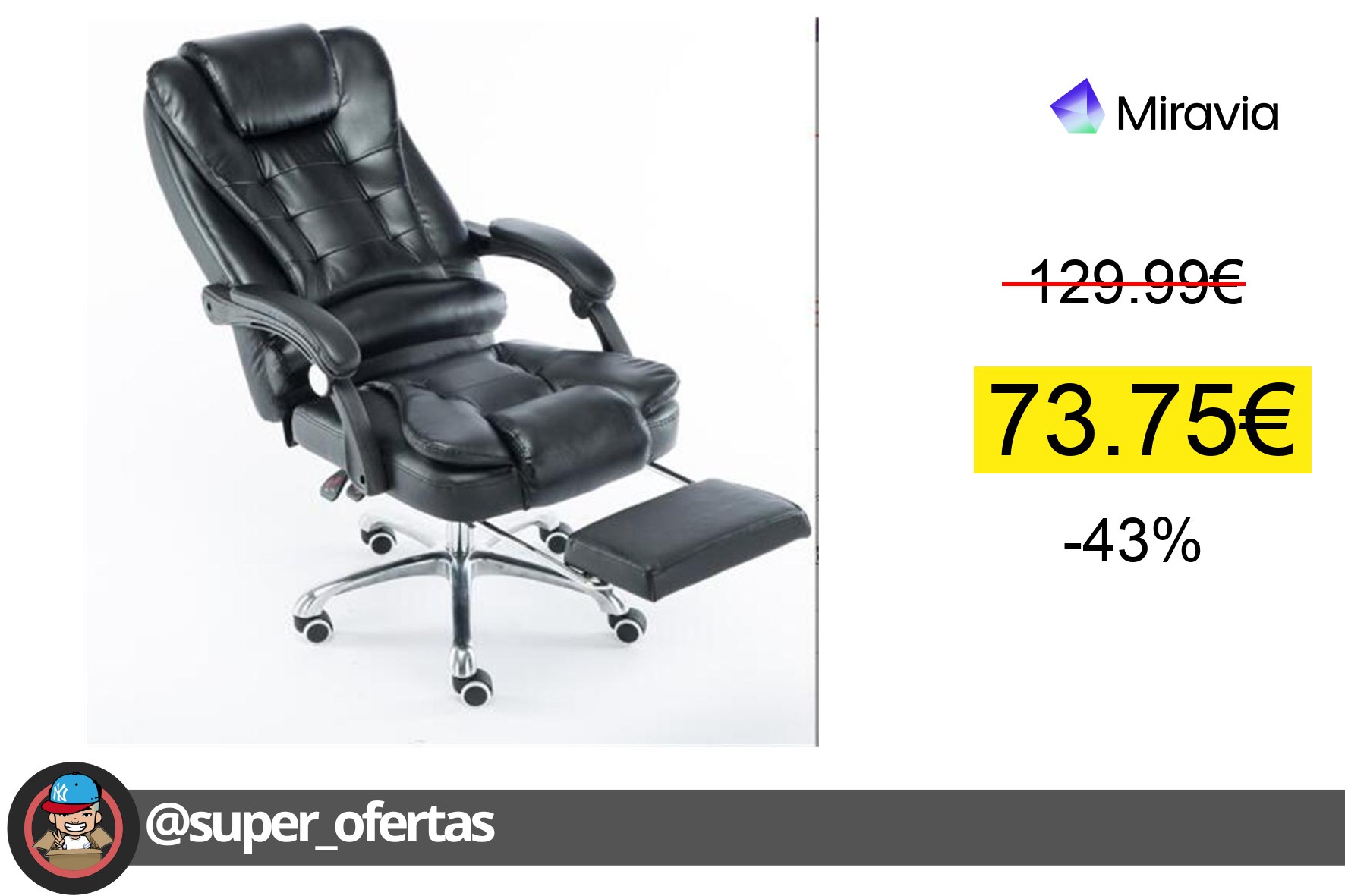 〽Silla de gaming CON repozapiel Oficina Soporte Lumbar Giratoria Escritorio Sillon Ruedas Despa