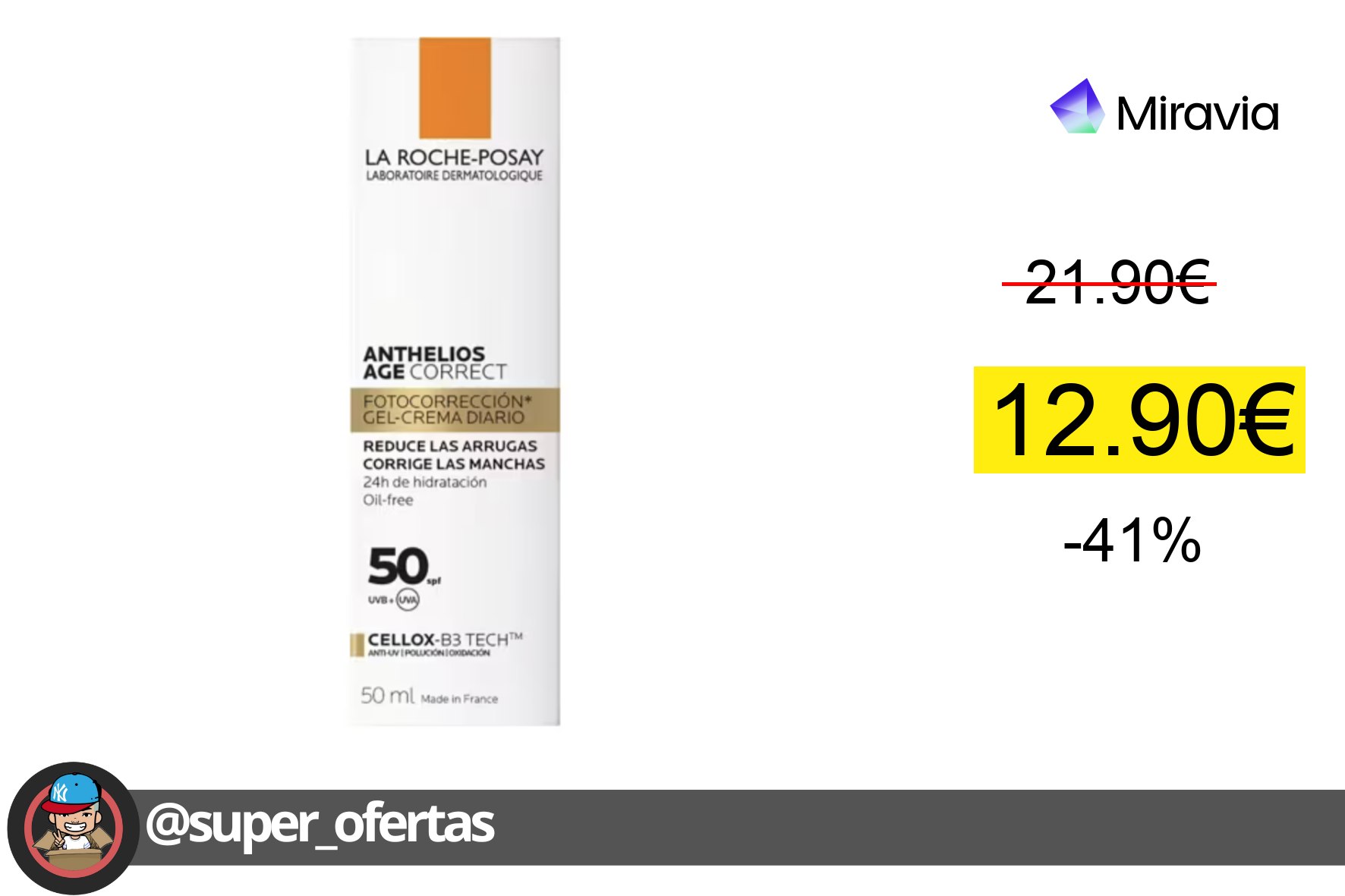 〽La Roche-Posay - Crema Anthelios Age Correct Spf 50 -Posay