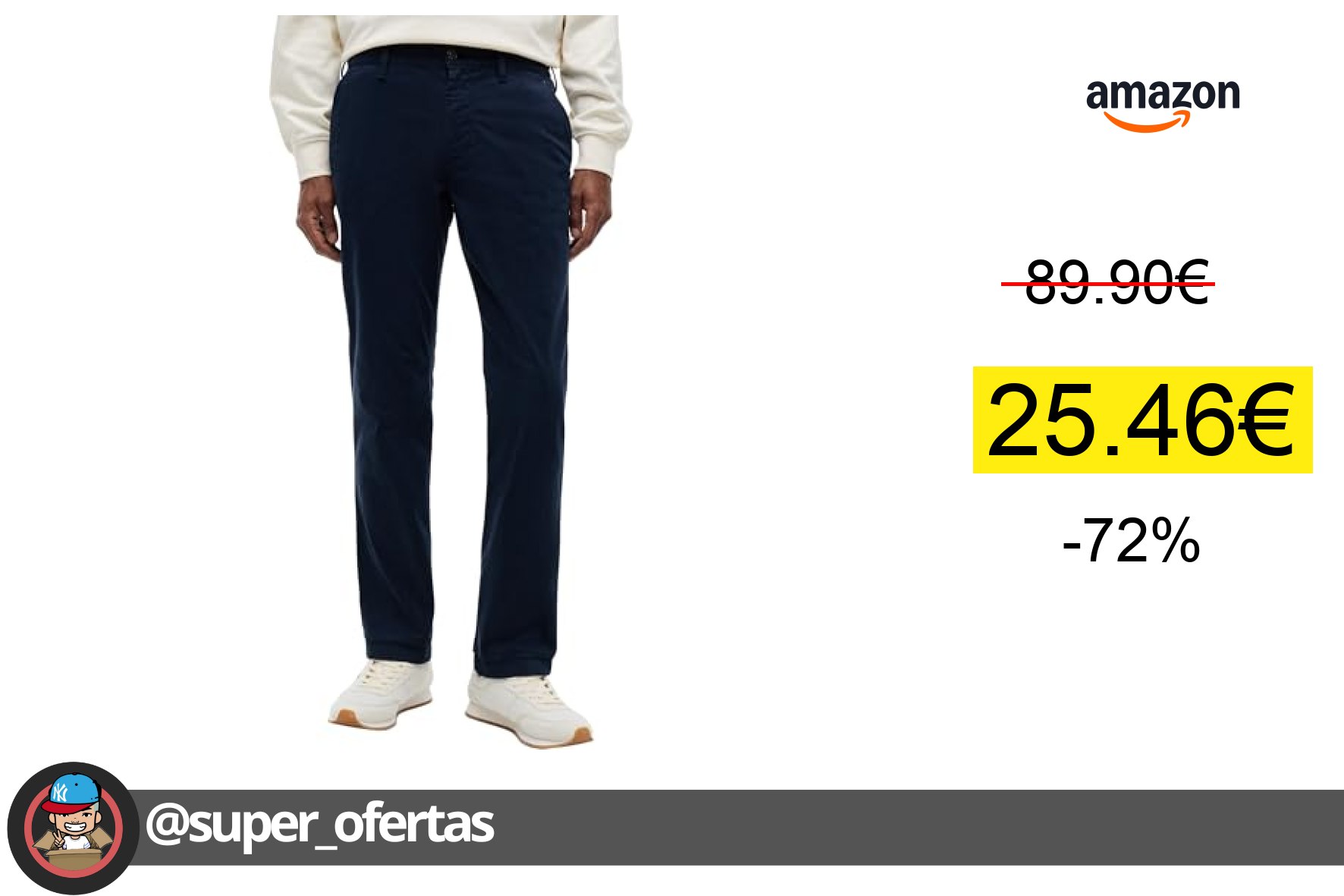 〽Tommy Jeans Pantalón Chino Hombre Scanton Twill Slim Fit, Azul (Dark Night Navy), 29W/36L