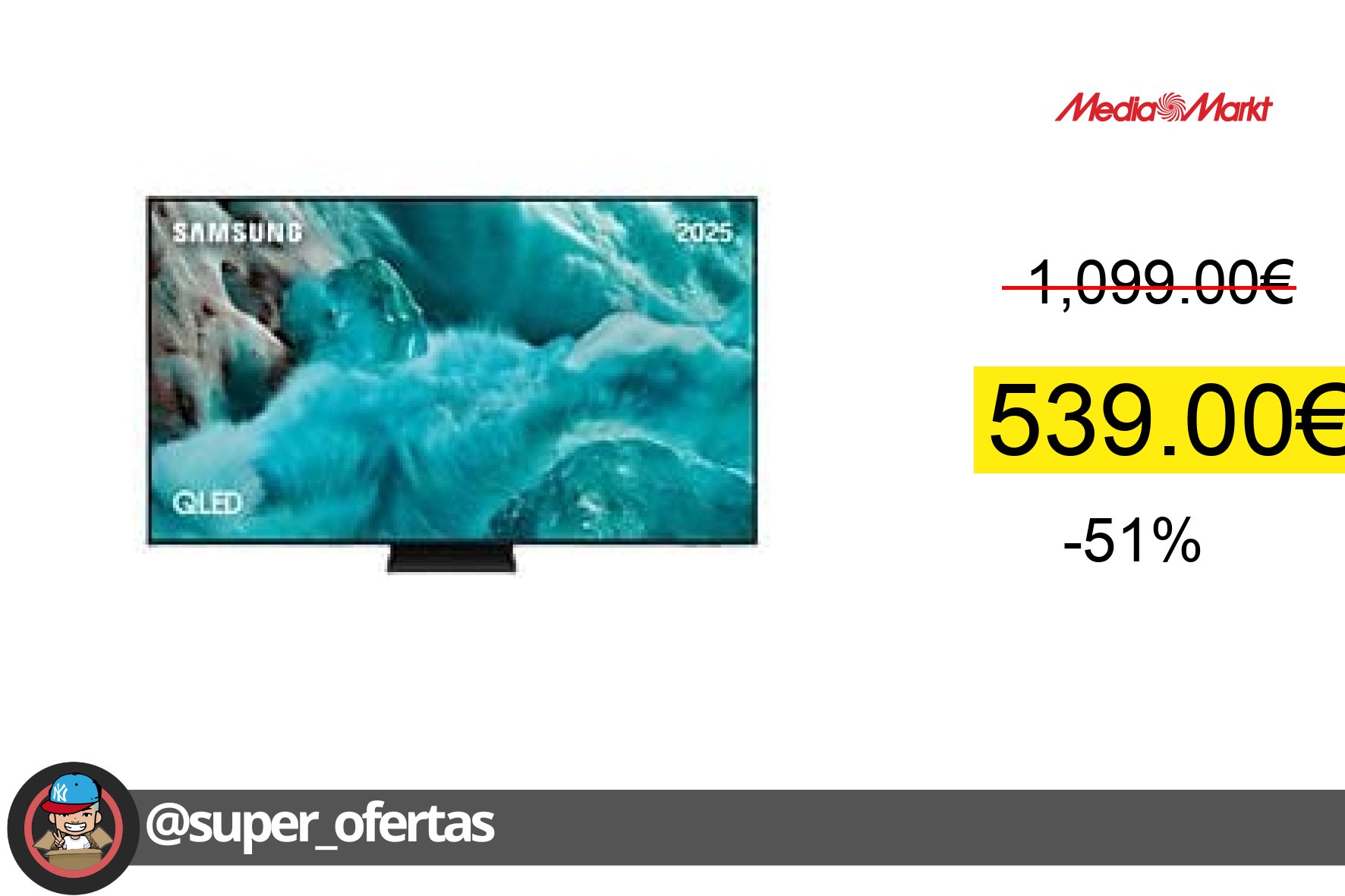 〽TV Qled 65" - Samsung Tq65Q7F5Auxxc, Qled 4K, Q4 Ai Processor, Smart TV Full Ai, Negro