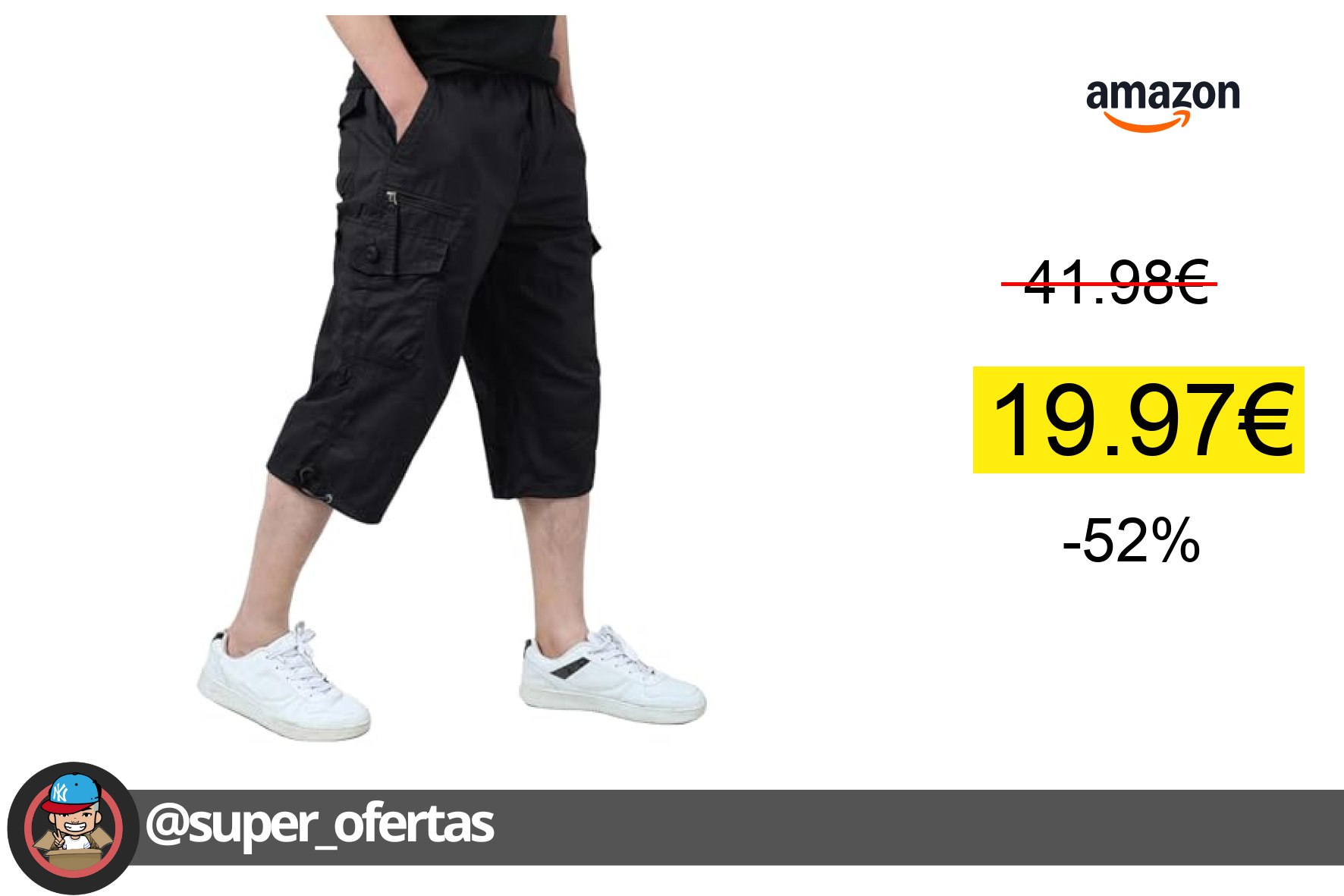 〽 Pantalones cortos cargo militar 19,97€