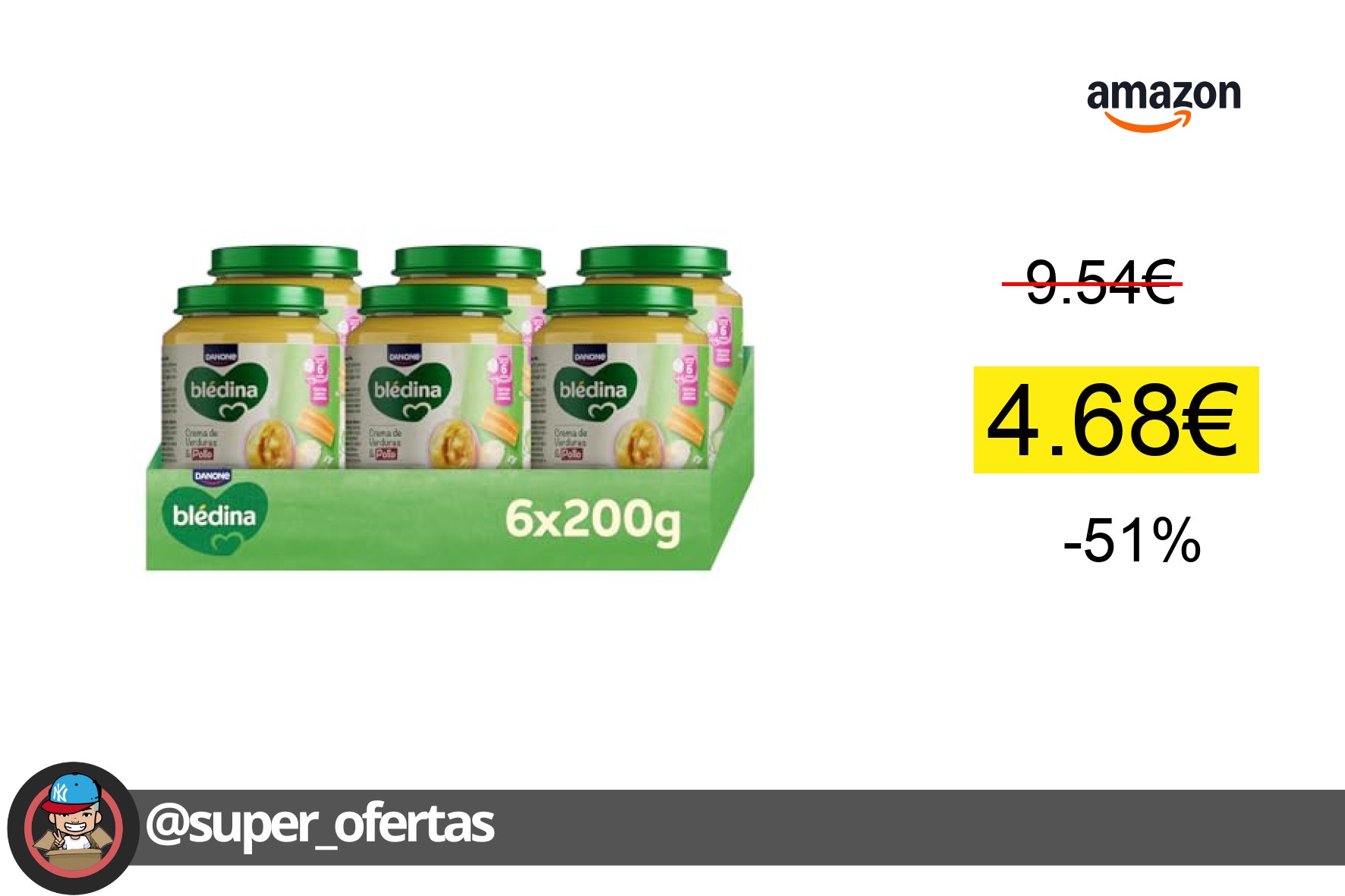 〽 Tarritos de crema de verduras y pollo de bebé Blédina por 4,68€!