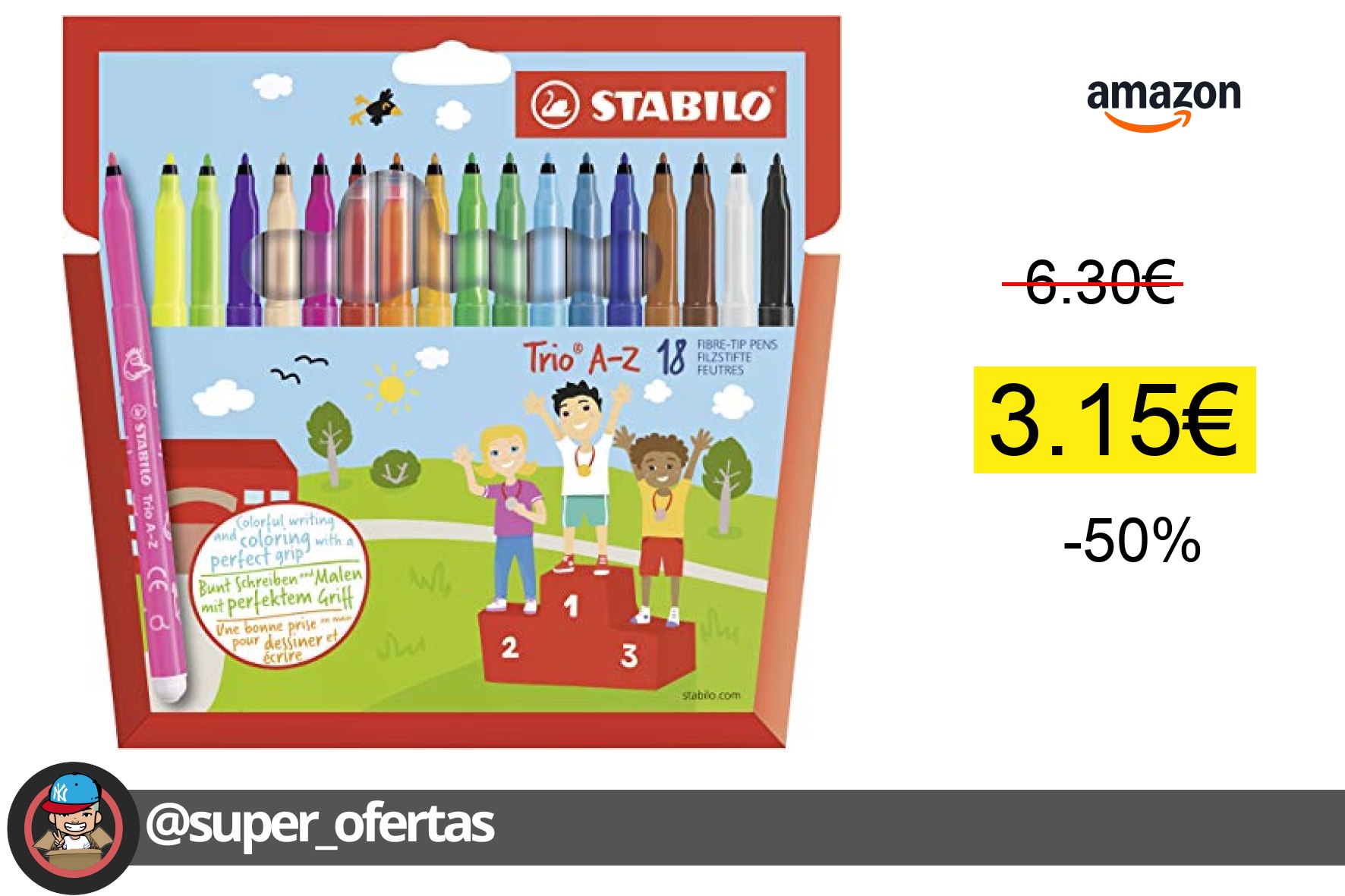 〽 Rotulador Trio A-Z por 3,15€