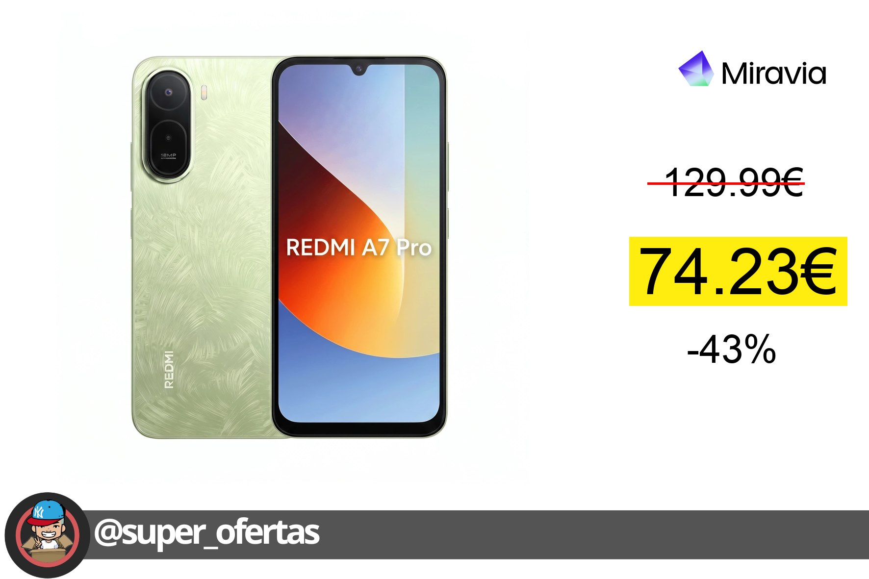 〽Xiaomi Redmi A7 Pro 4/64GB y 4/128GB: Batería masiva de 6000 mAh, 6.9" immersive display, 13M