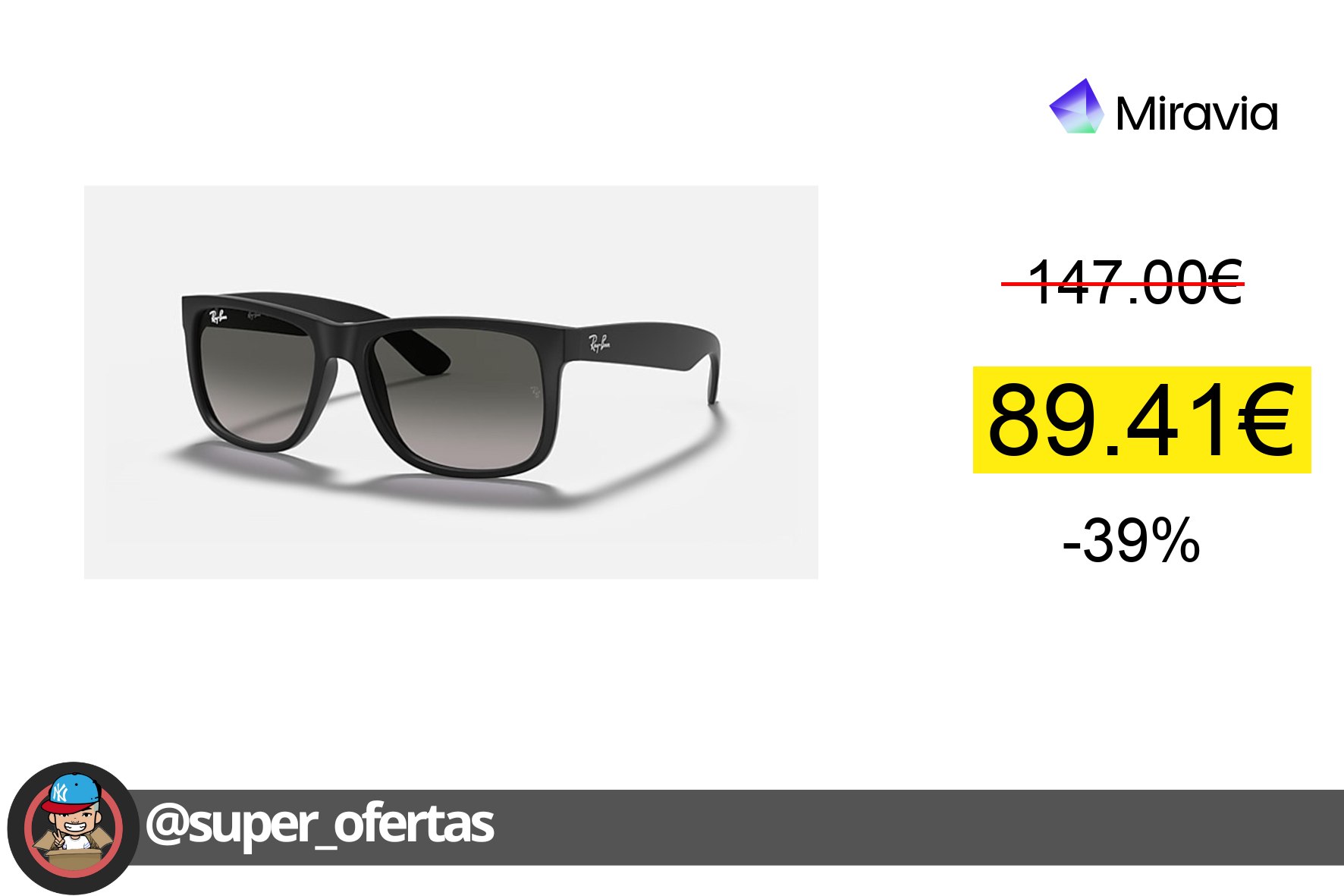〽Gafas de sol Ray-Ban Justin Classic, Modelo RB4165, Calibre 51. Diferentes colores de moldura