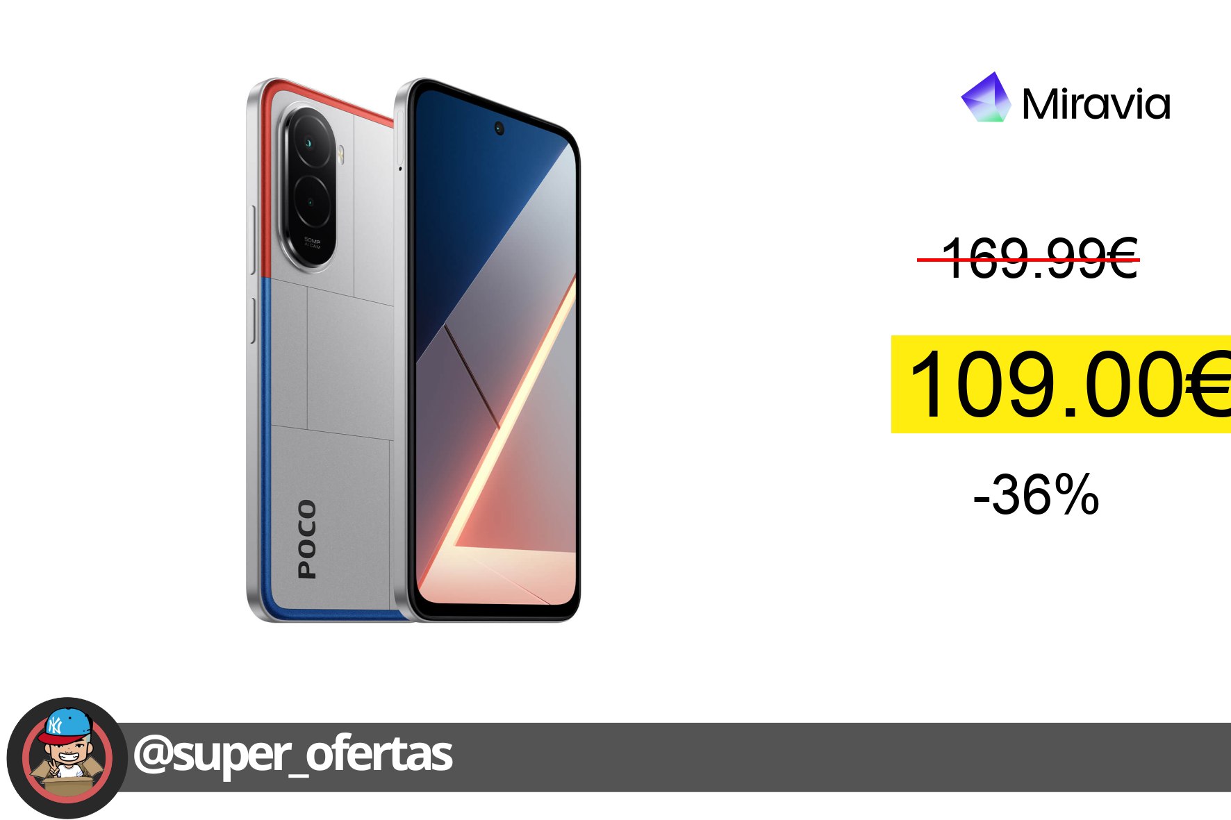 〽Poco M7, Pantalla FHD+ inmersiva de 6,9", Cámara dual con AI y resolución de 50 MP, Batería