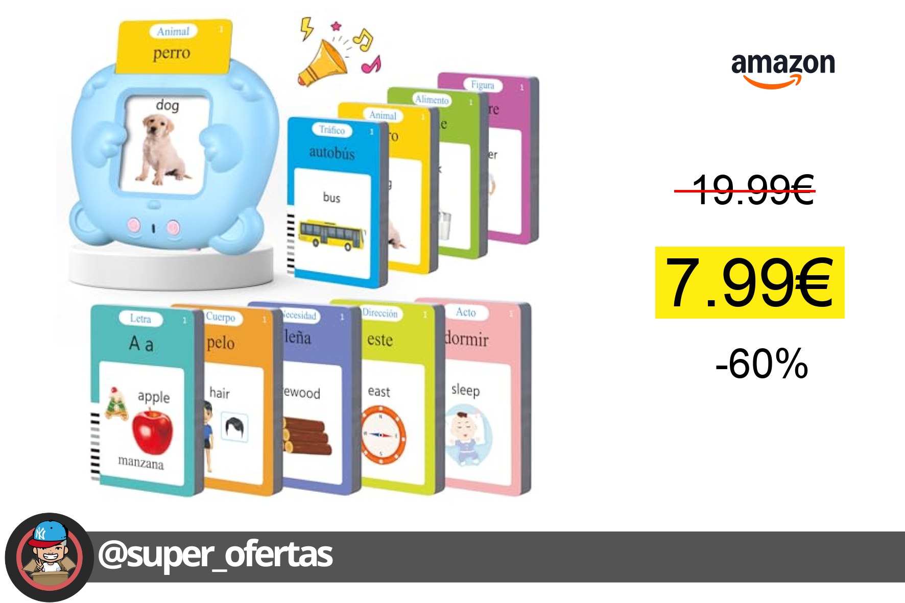 〽Tarjetas Flash Parlantes 510 Palabras Tarjeta Flash Parlante Juguetes Educativos Niños para 3