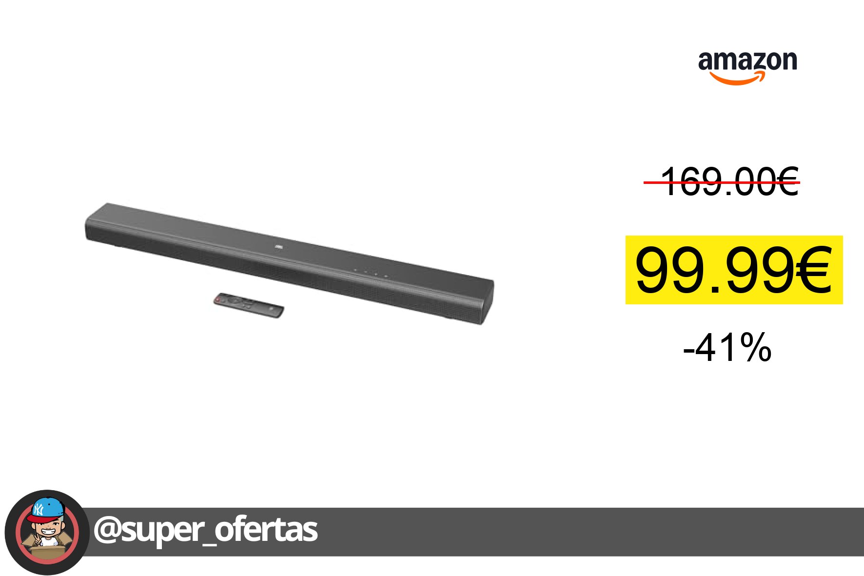 〽JBL Cinema SB 510 Barra de Sonido de 3.1 canales con subwoofer incorporado para graves profund