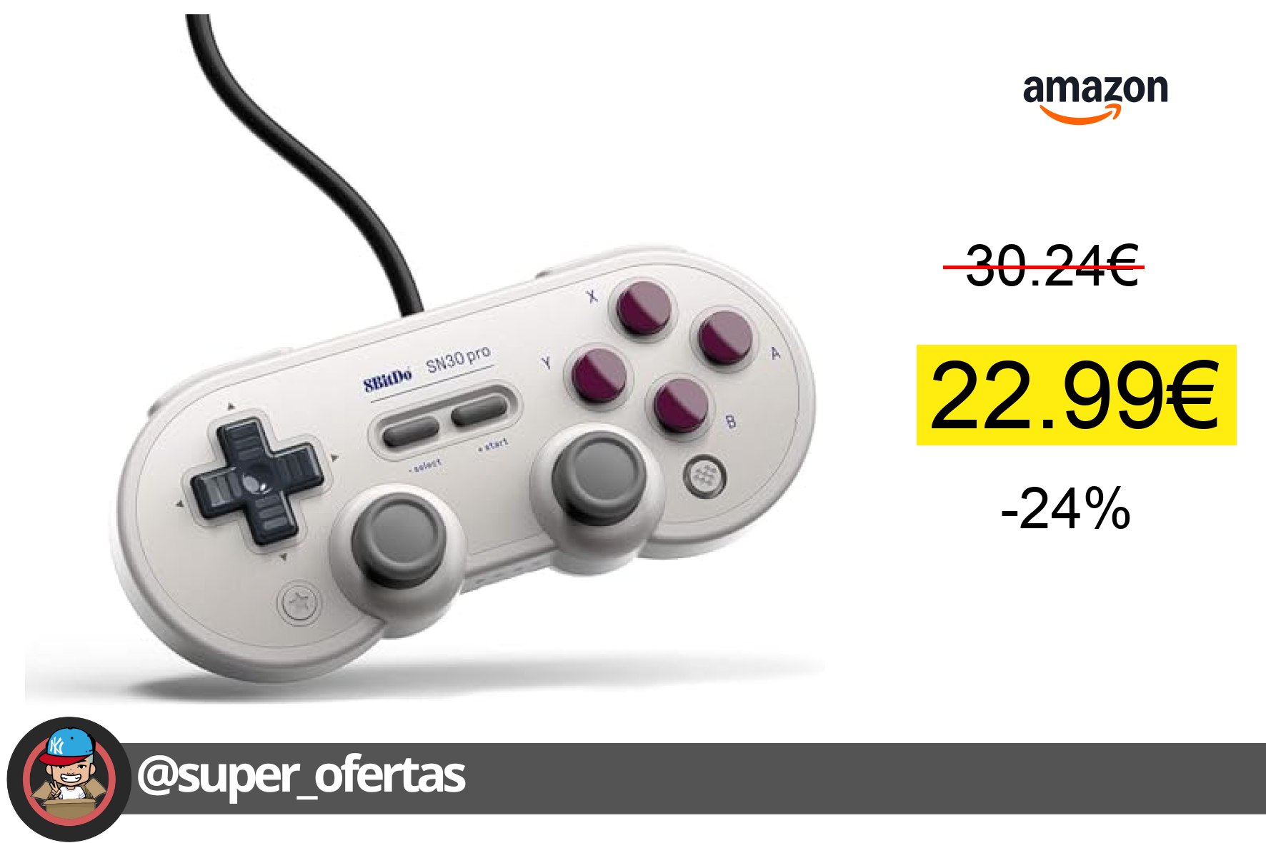 〽8Bitdo - 8Bitdo SN30 Pro USB Gamepad G Edition (Nintendo Switch)