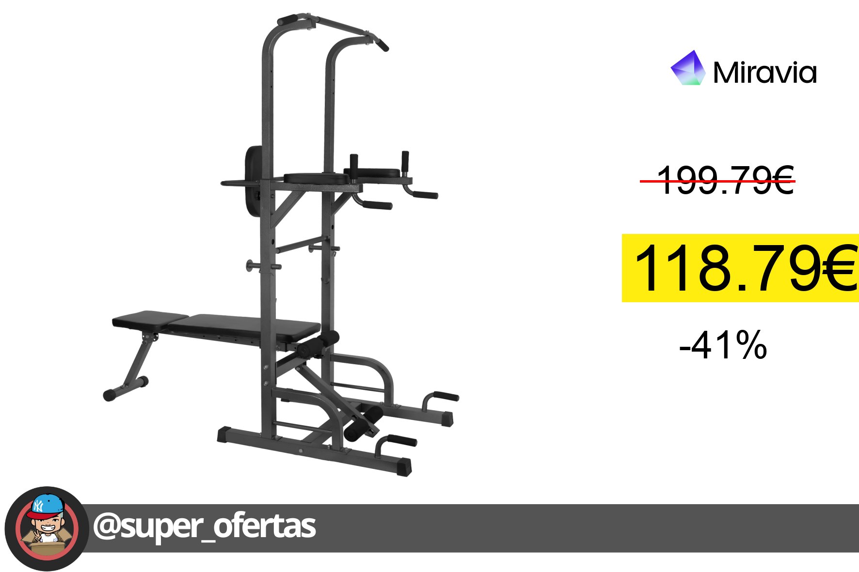 〽Allinlife Estación De Gimnasio, Torre De Tracción, Con Banco Plegable Y Ajustable, Multifunc