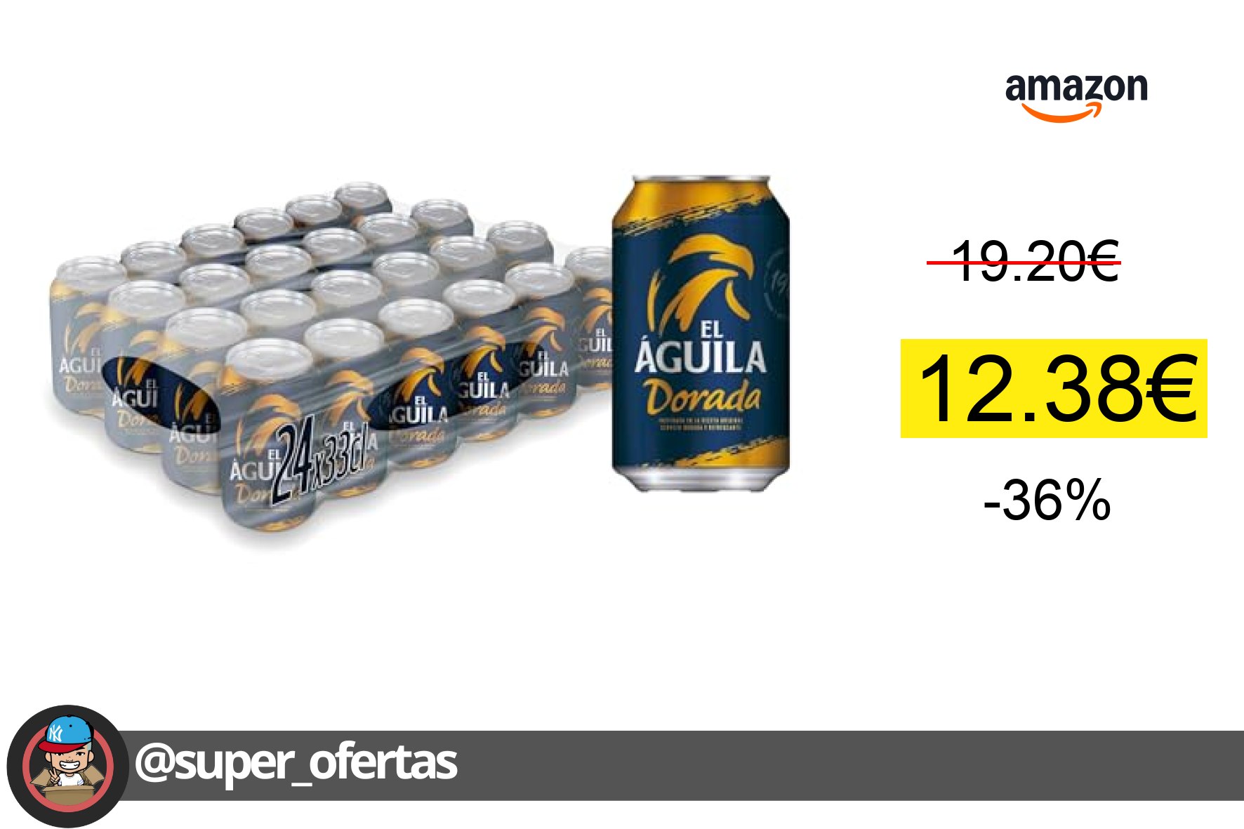 〽 Cerveza El Águila Dorada por 12,38€!