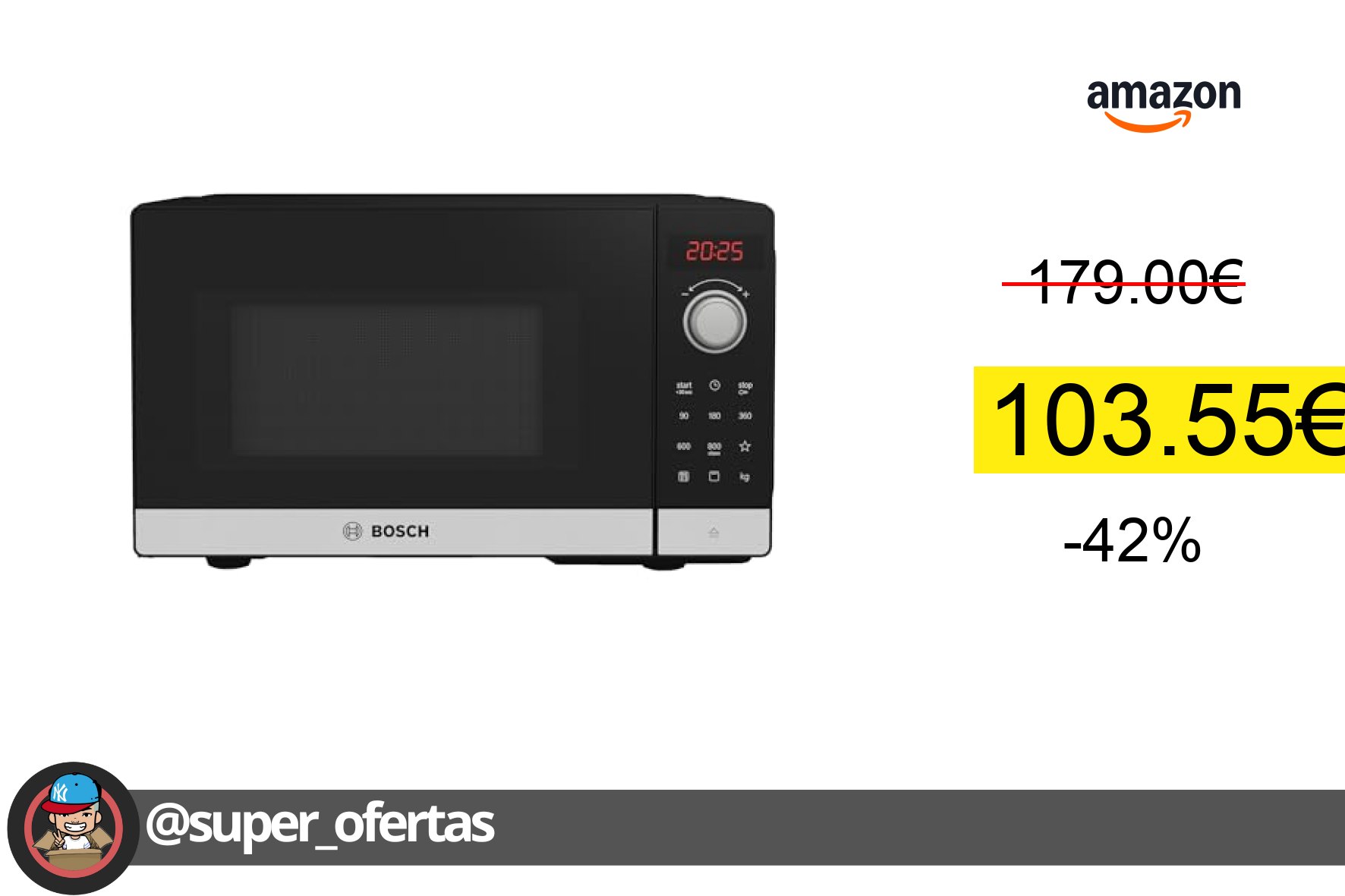 〽 Ahorra 75,45€ con el Microondas Bosch!