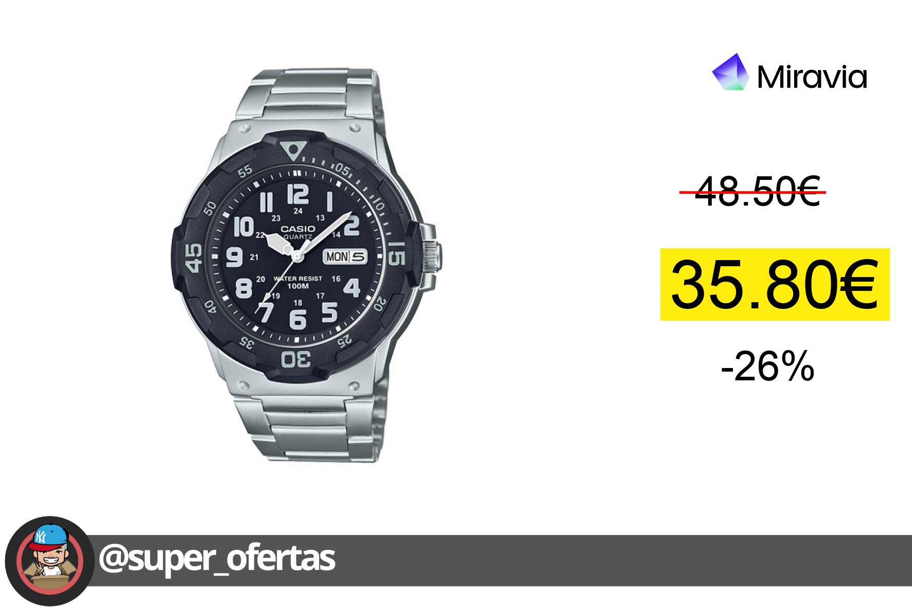 〽 Reloj de agua Casio por 35,80€!