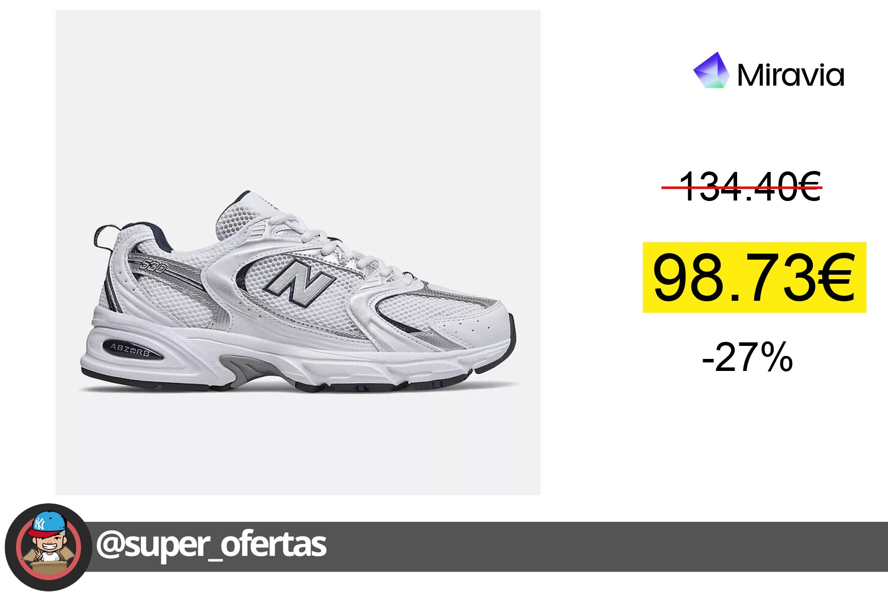 〽 Zapatillas New Balance 530 Gris Natural Indigo por 98,73€!