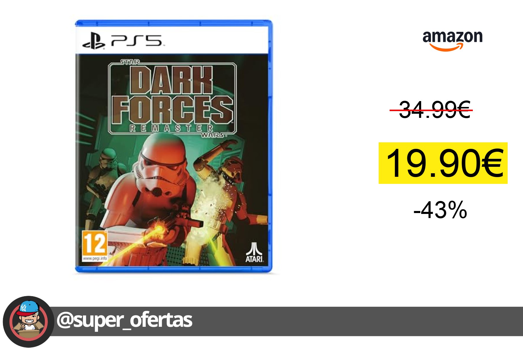 〽 Star Wars Dark Forces - PS5 por 19,90€, -43% de descuento. ¡Ahorras 15,09€!