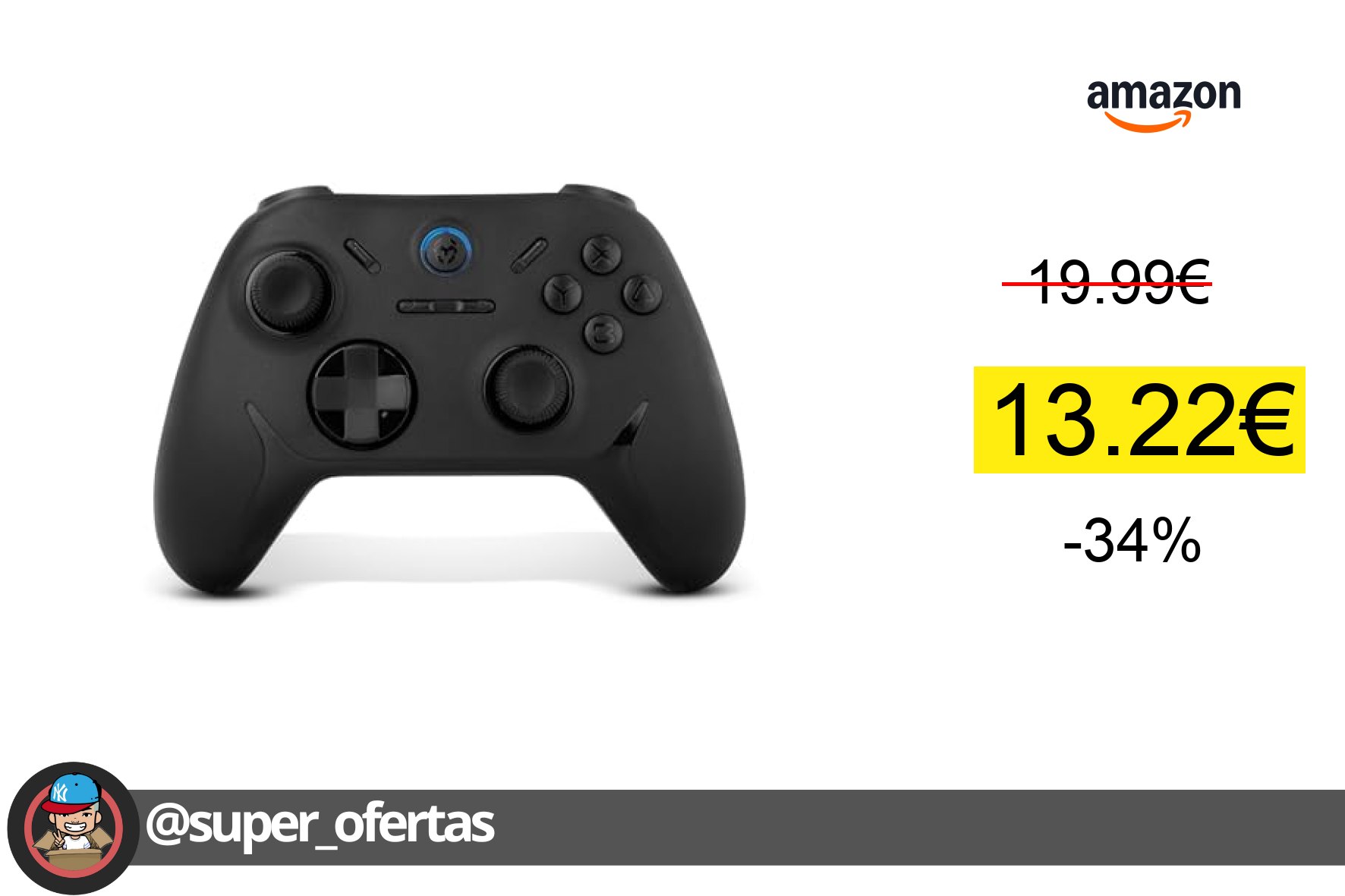 〽Krom Kadoer— Mando Inalámbrico Bluetooth 5.0, 15 Botones, 4 Niveles De Vibración Dual, 18