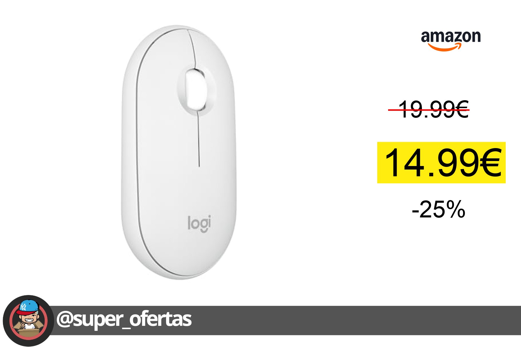 〽 Ratón inalámbrico Logitech Pebble Mouse 2 M350s por solo 14,99€! oferta descuento