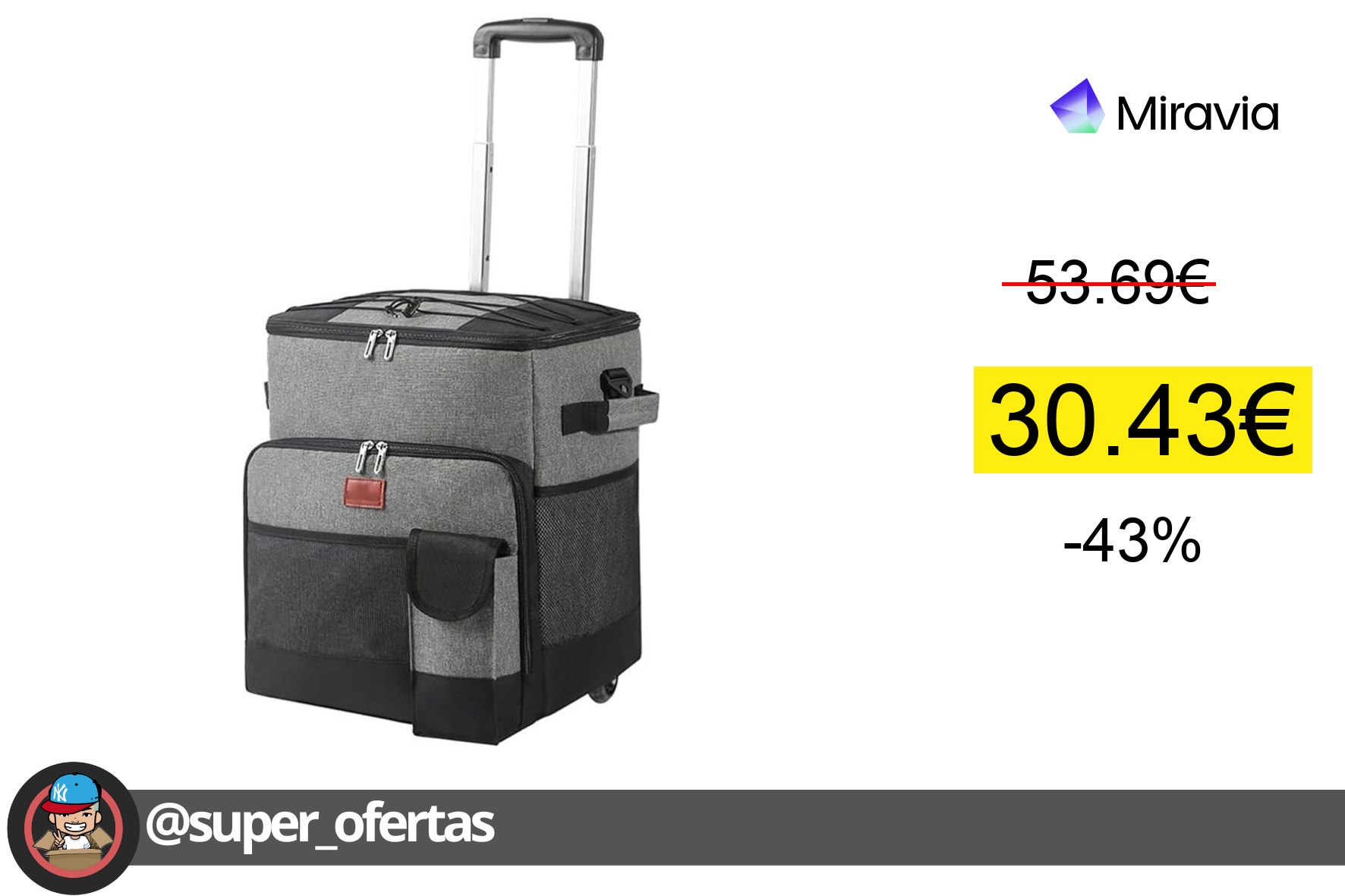 〽 Bolsa térmica Prowalk 30,43€ con un brutal -43% de descuento. ¡Ahorras 23,26€!