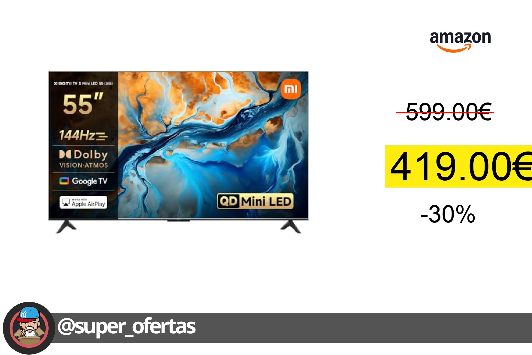 〽 Consigue La Xiaomi TV S Mini 55" Por Solo 419,00€ Con Un Brutal -30% De Descuento!
