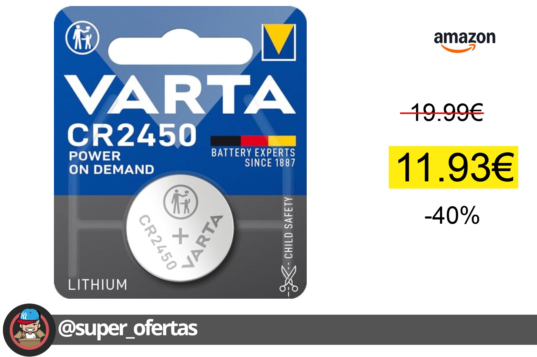 〽 Pilas de botón VARTA 11,93€!