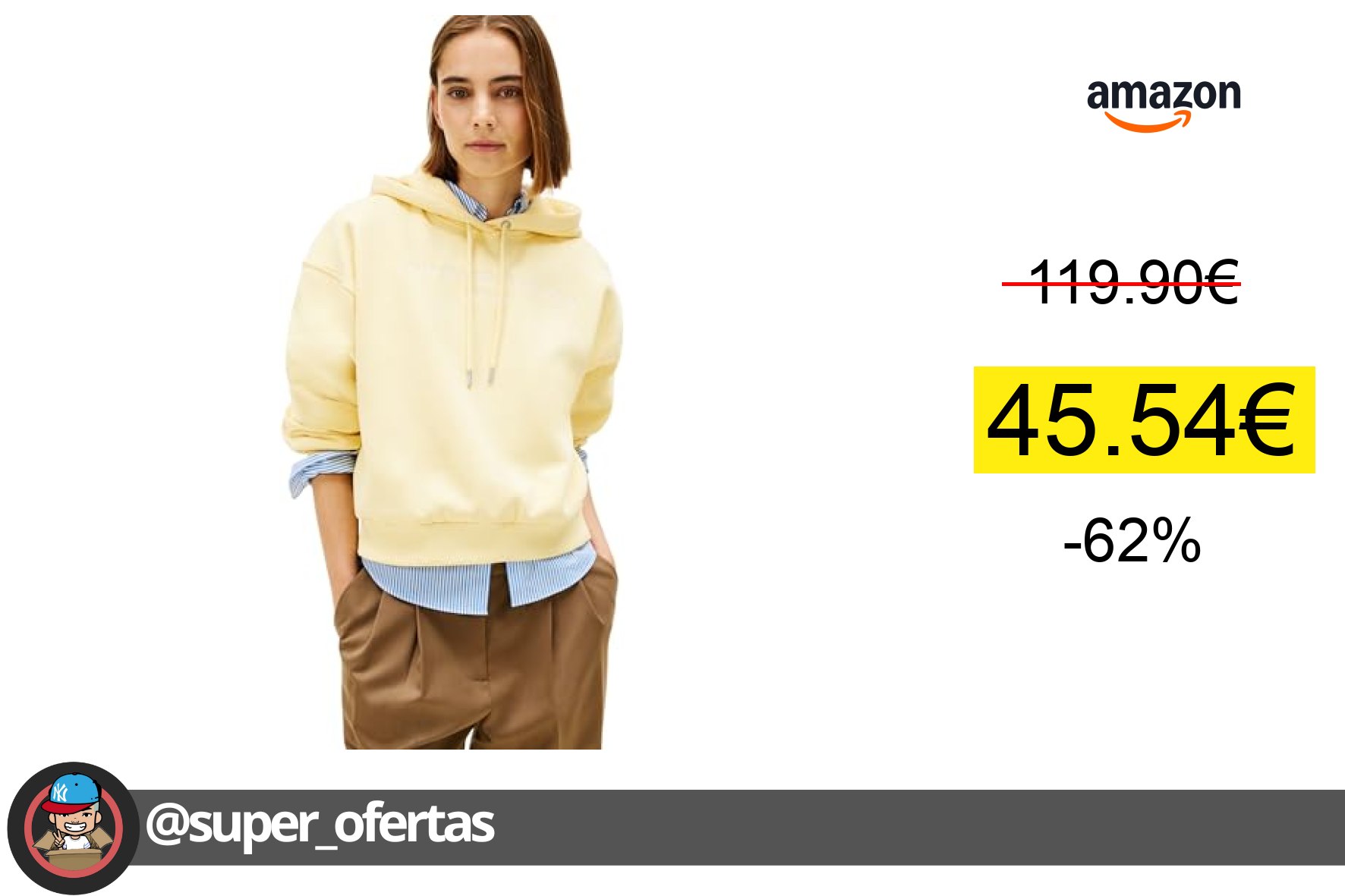 〽Tommy Hilfiger Hoodie Mujer Corp Logo con Cinturilla Acanalada, Turquesa (Zesty Yellow), por 4