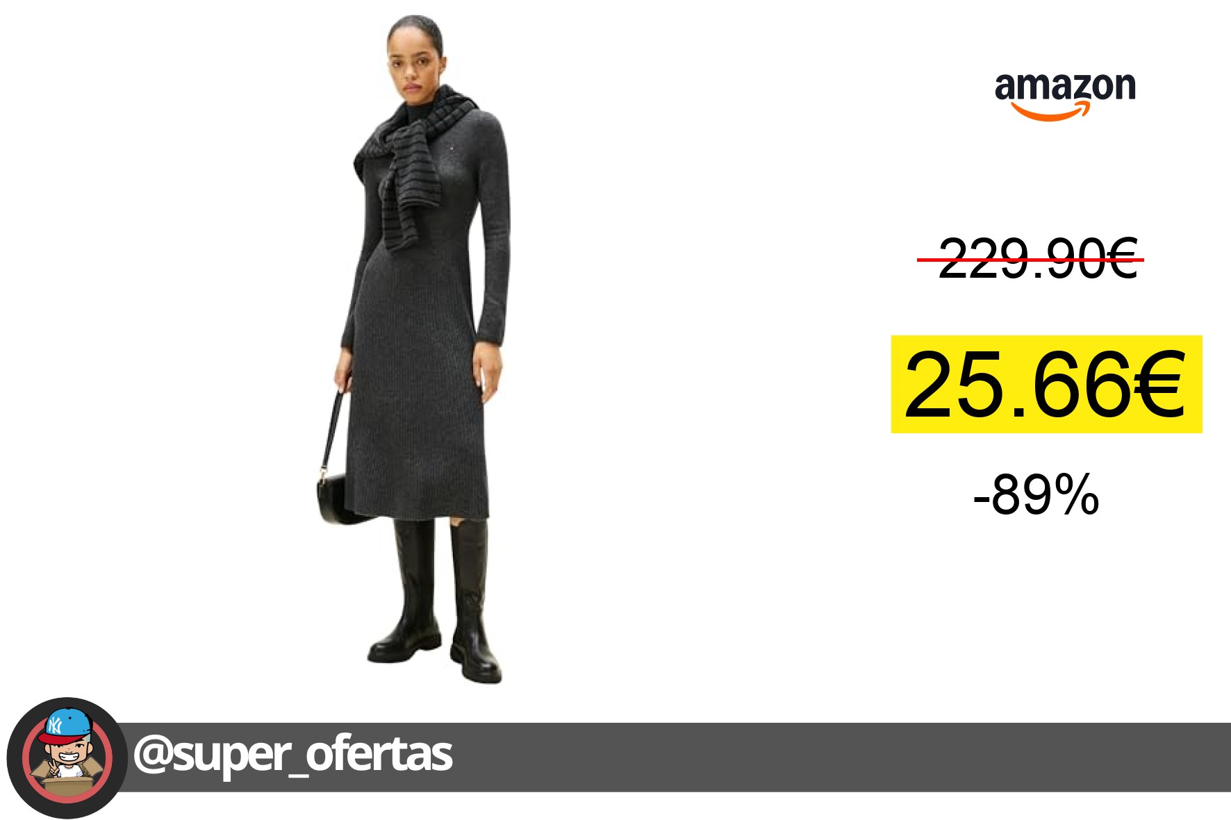 〽 Descubre este vestido Tommy Hilfiger por 25,66€ con un -89% de descuento!