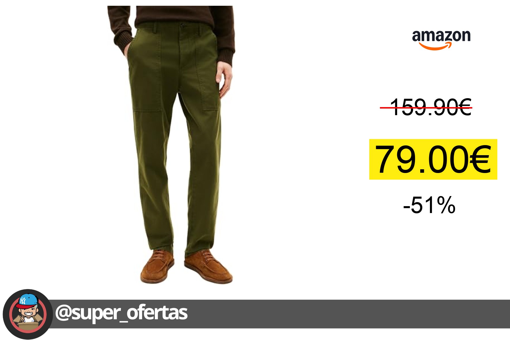 〽 Tommy Hilfiger Pantalón Hombre 79,00€ - -51%% de descuento!