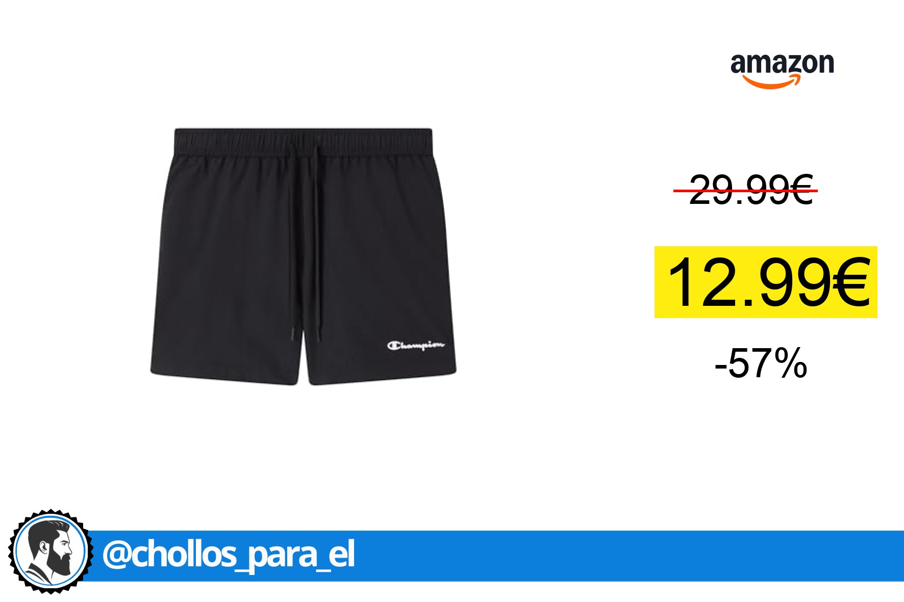 〽 Bañadores Champion para hombre por 12,99€. ¡Descuento de -57%!