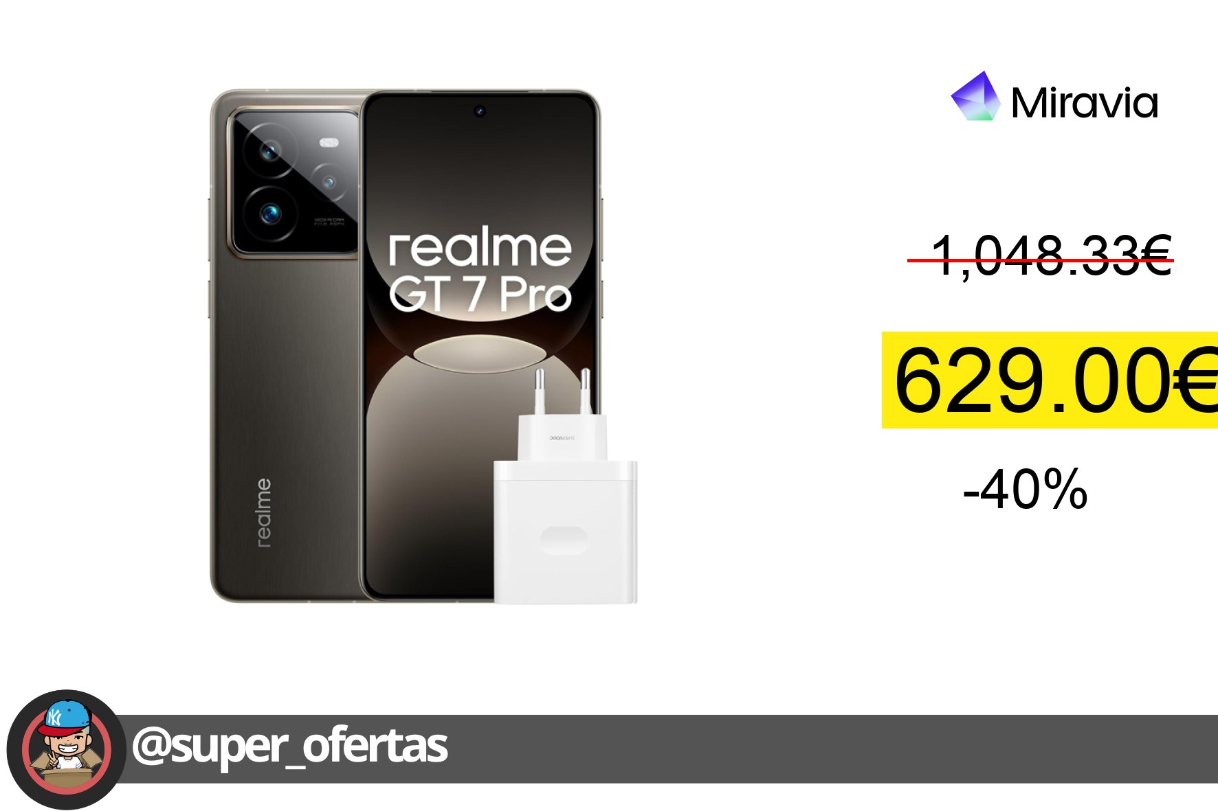 〽 Teléfono móvil realme GT 7 Pro 5G 629,00€ - -40% de