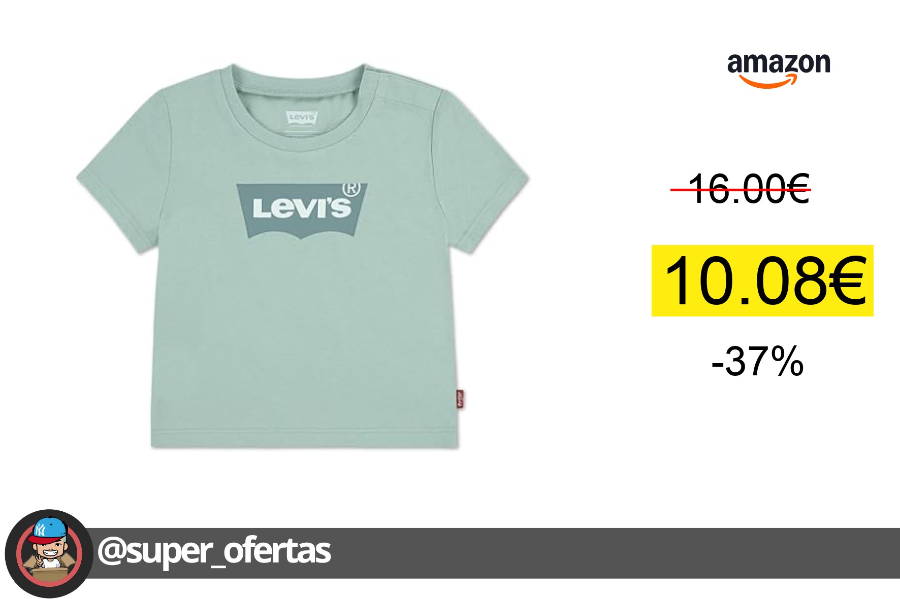 〽 Camiseta Levi'S Batwing Verde Niño por 10,08€. ¡No te pierdas esta oferta! 's #