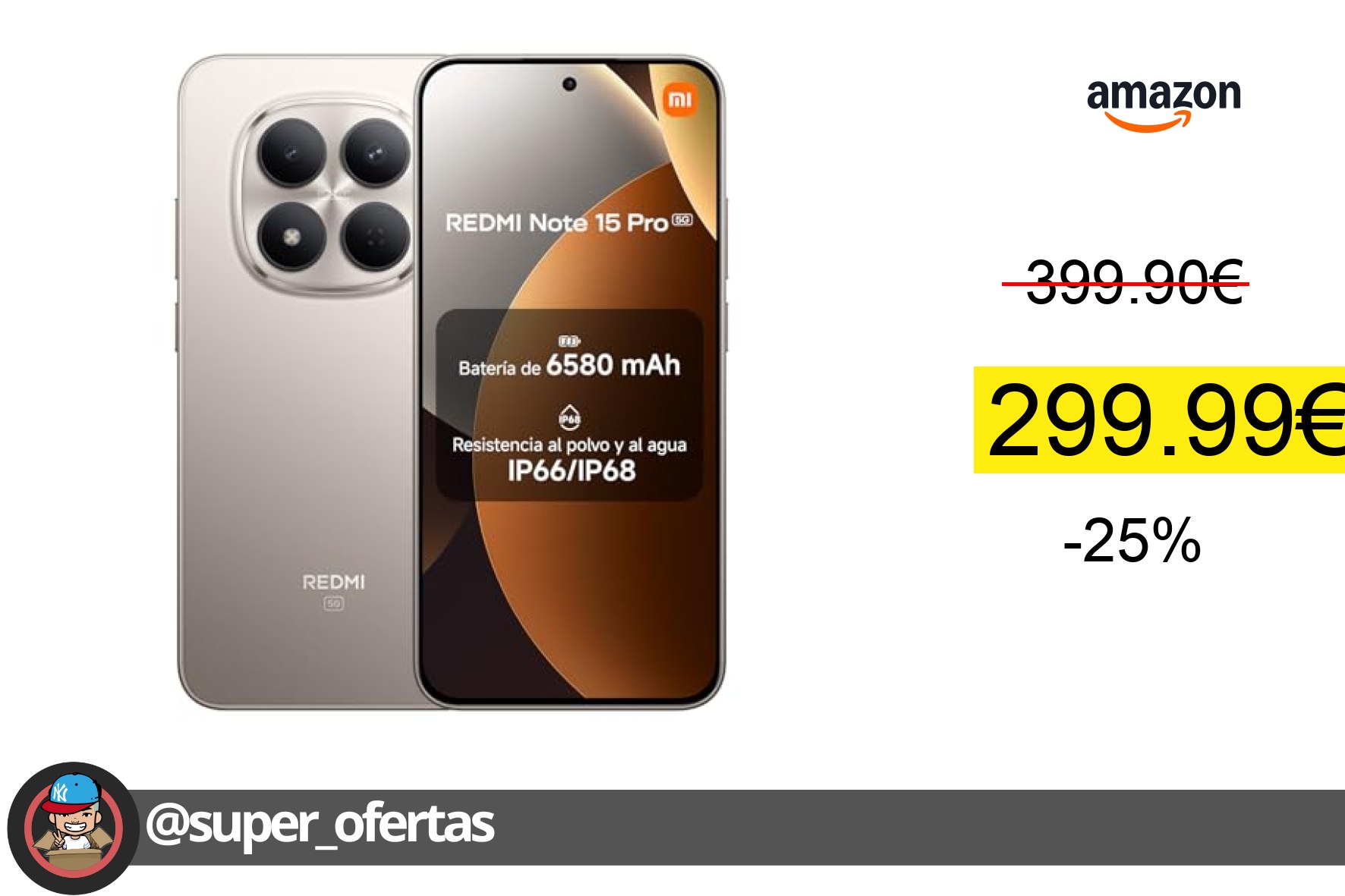 〽 Consigue El Smartphone Xiaomi Redmi Note 15 Pro 5G Por 299,99€ Con Un Atractivo -25% De
