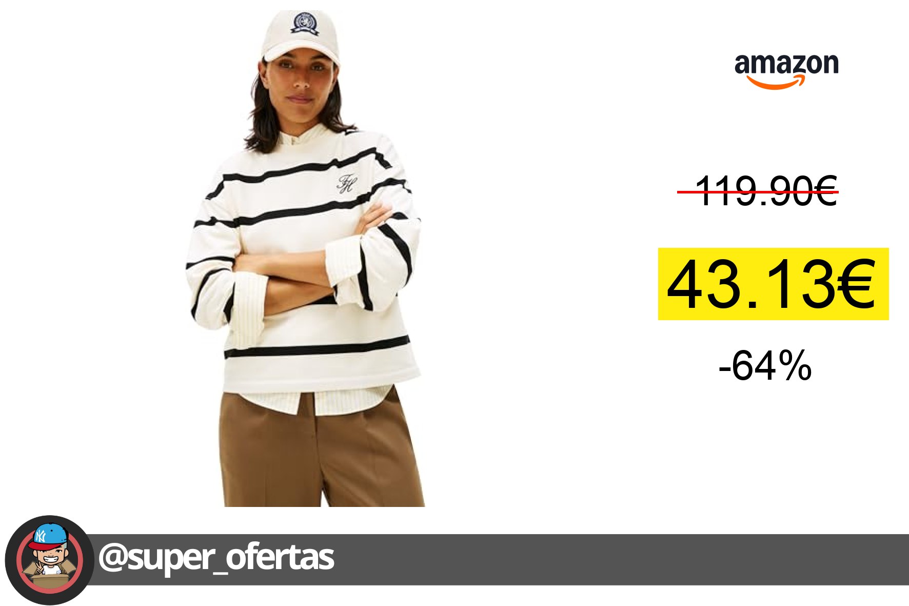 〽 Sudadera Tommy Hilfiger Script Modern con logotipo bordado por 43,13€