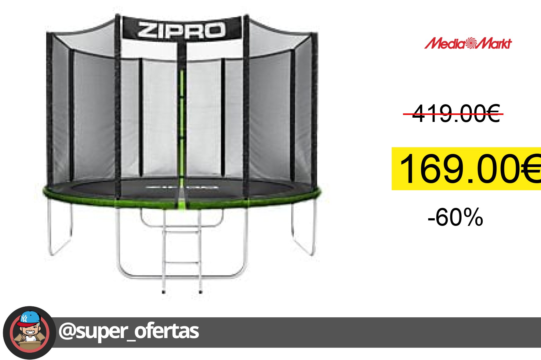 〽 Cama elástica Zipro Jump Pro por 169,00€
