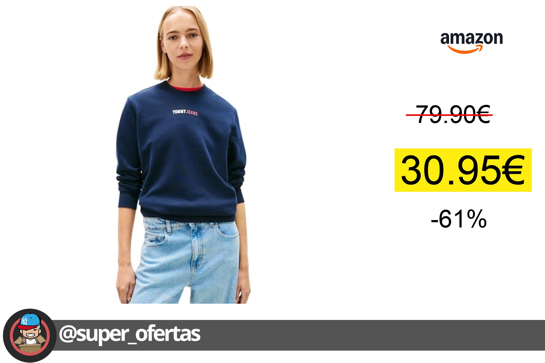 〽 Sudadera Tommy Jeans Essential Logo por 30,95€. ¡No te pierdas esta oferta!