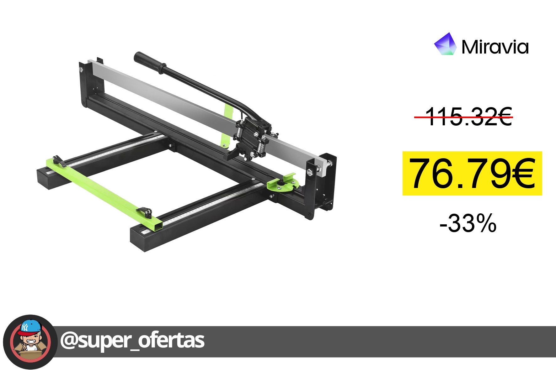 〽 Cortador de azulejos manual SucceBuy 31" por 76,79€
