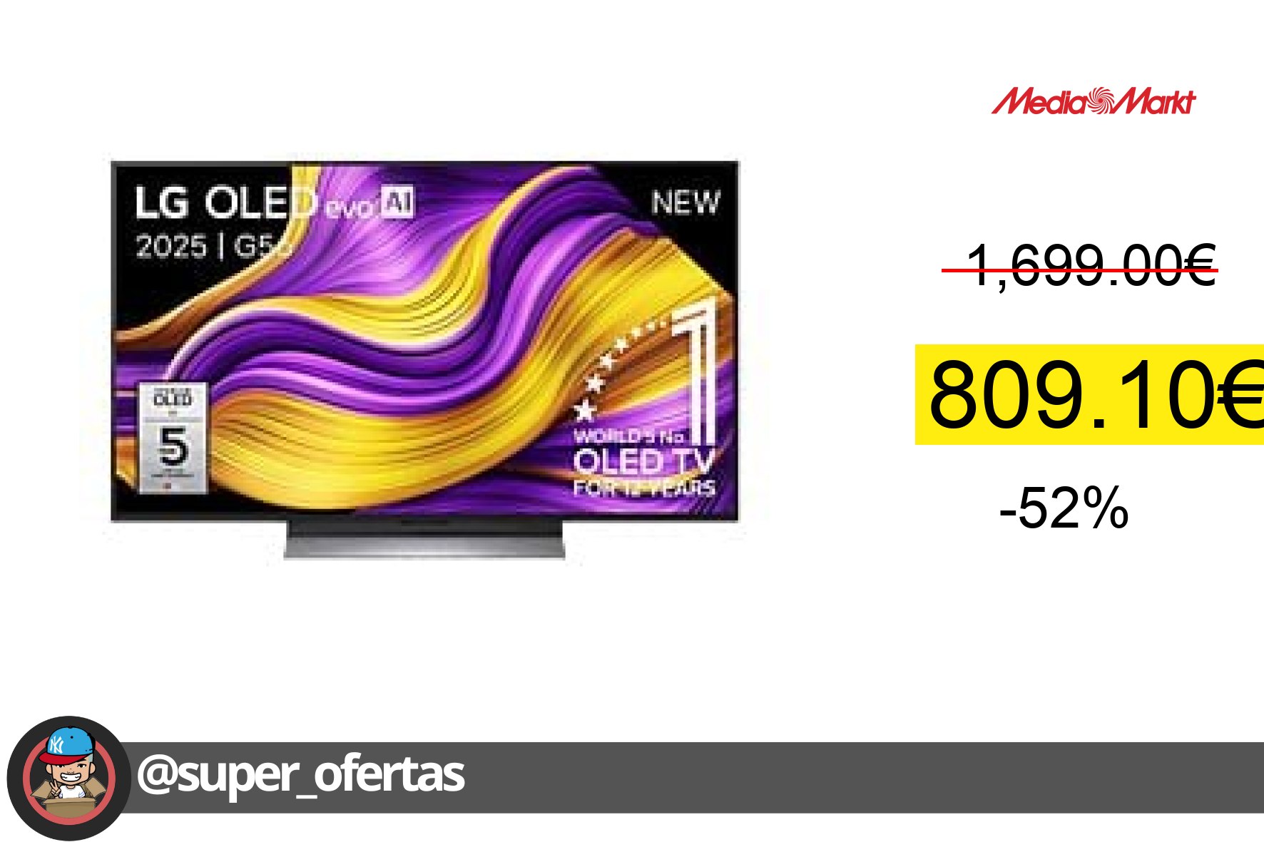 〽TV Oled 48" - LG Oled48G56Ls, Oled 4K, Α11 Ai Processor 4K Gen2, Smart TV, Dvb-T2 (H.265) Por
