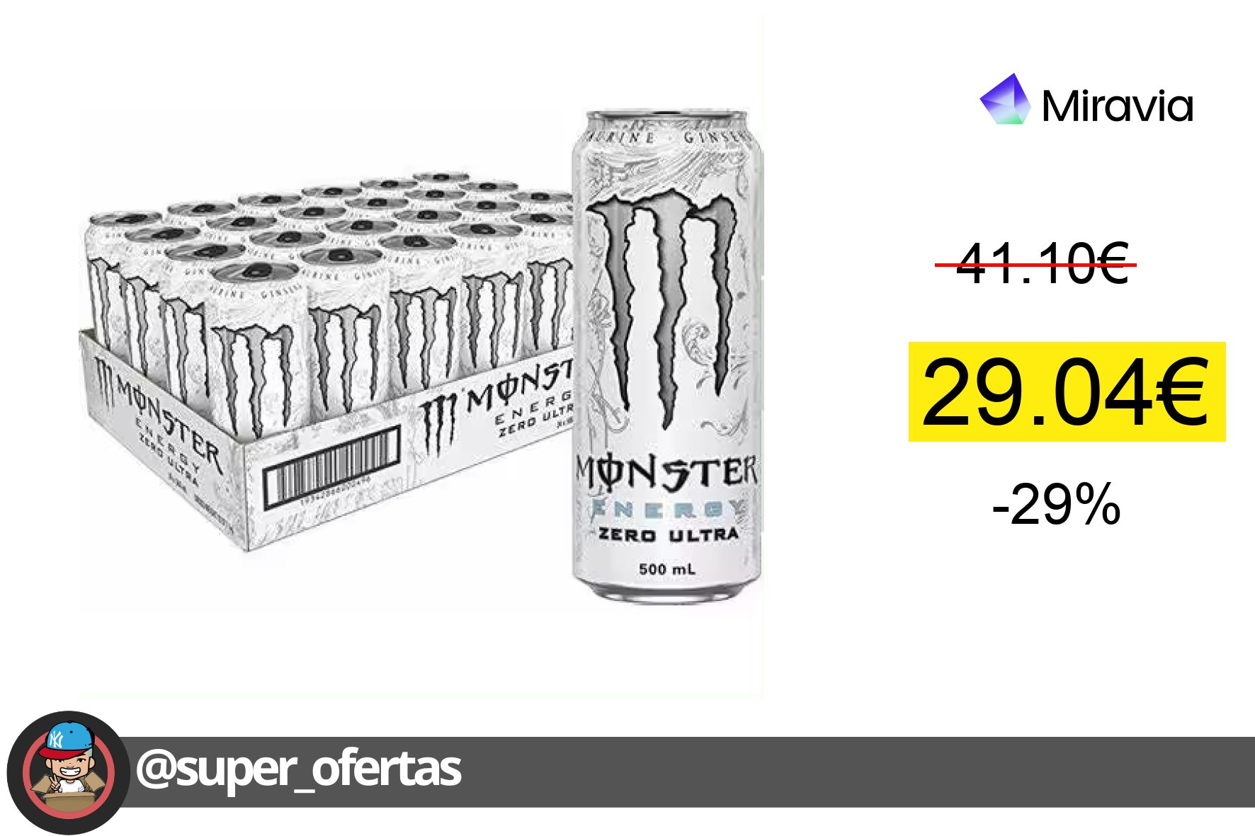 〽 Descubre la bebida energética sin azúcar de Monster Energy! 29,04€