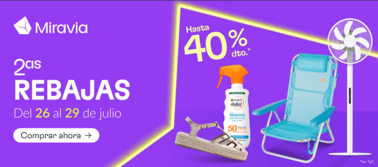 Arrancan las Second Sales en Miravia Del 26 al 29 de julio tienes descuentos de hasta el 40% + cu