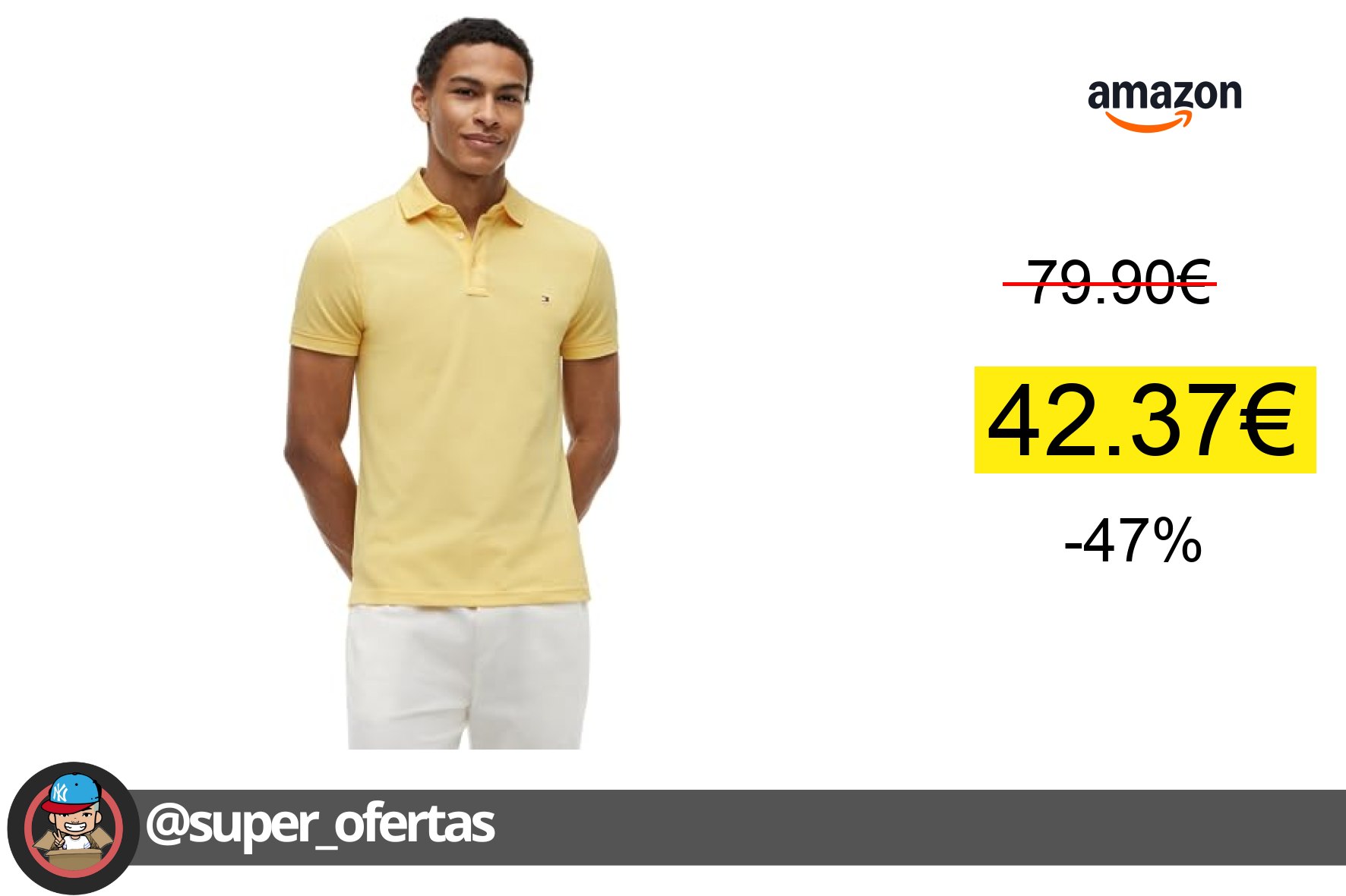 〽 Compra el Tommy Hilfiger Polo de Manga Corta Hombre 1985 Slim Slim Fit, Amarillo (Citronel