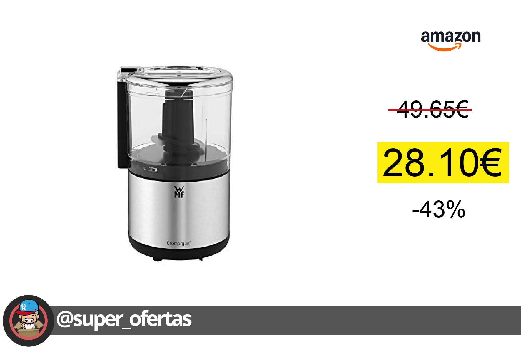 〽 Picadora de 65 w por 28,10€ con un brutal -43% de descuento. ¡Ahorras 21,55€!