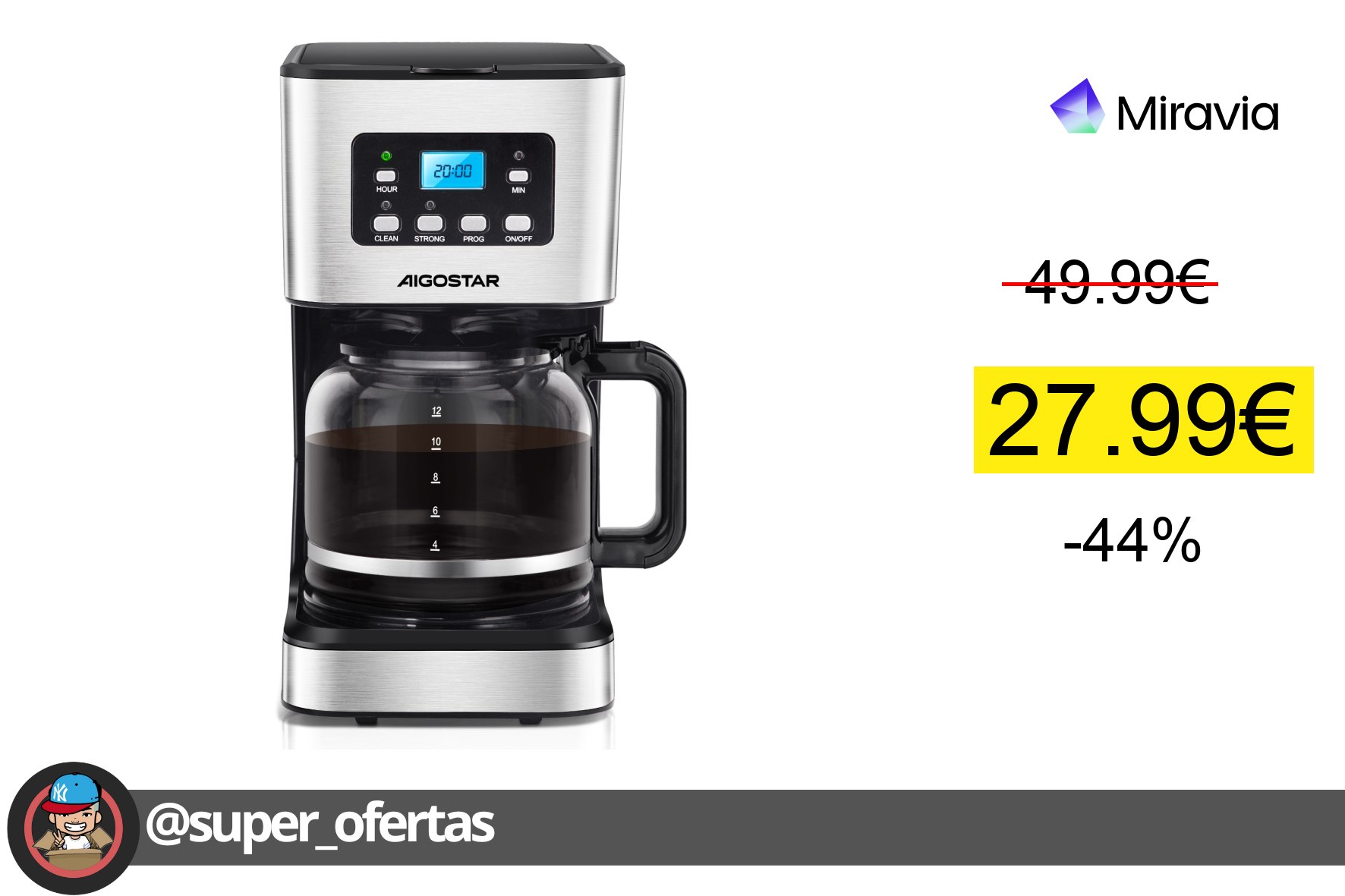 〽 Cafetera Aigostar Darcy por 27,99€