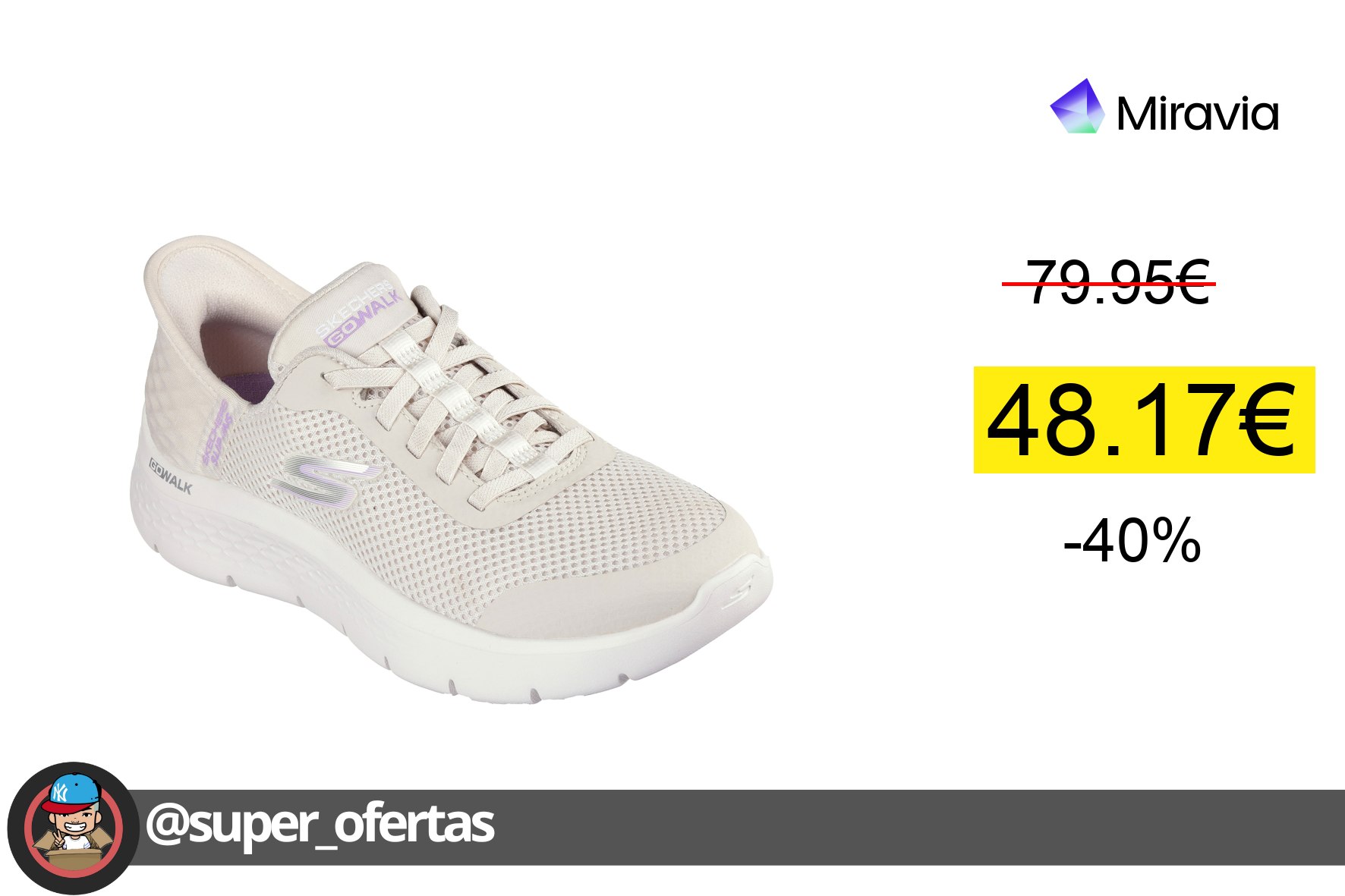 〽 Skechers Zapatillas Go Walk Flex Blancas 124836-OFWT para Mujer: 48,17€